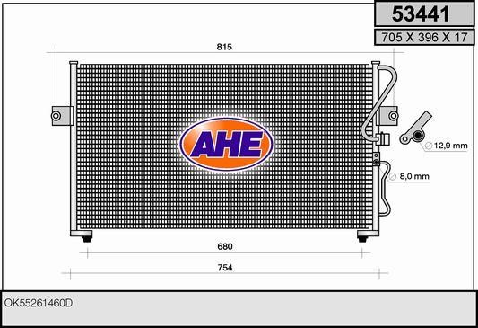AHE 53441 Радіатор кондиціонера (Конденсатор) 53441: Купити в Україні - Добра ціна на EXIST.UA!