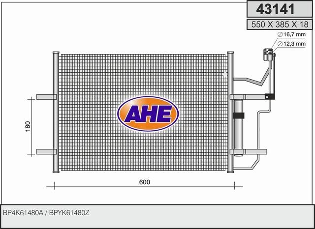 AHE 43141 Радіатор кондиціонера (Конденсатор) 43141: Купити в Україні - Добра ціна на EXIST.UA!