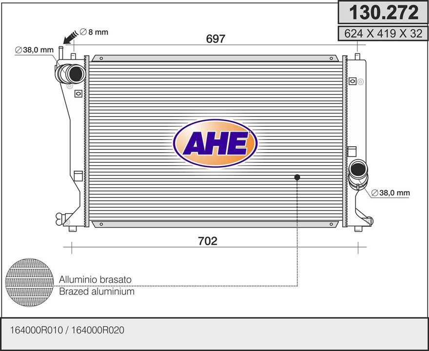 AHE 130.272 Радіатор охолодження двигуна 130272: Купити в Україні - Добра ціна на EXIST.UA!