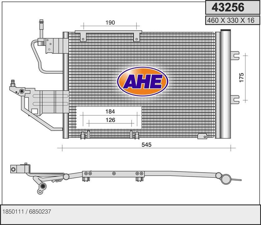 AHE 43256 Радіатор кондиціонера (Конденсатор) 43256: Купити в Україні - Добра ціна на EXIST.UA!