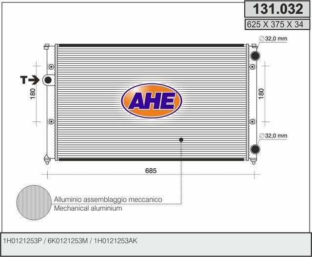 AHE 131.032 Радіатор охолодження двигуна 131032: Купити в Україні - Добра ціна на EXIST.UA!
