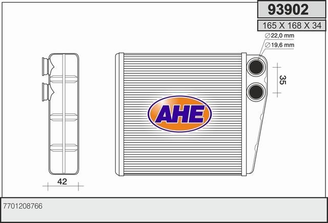 AHE 93902 Радіатор опалювача салону 93902: Купити в Україні - Добра ціна на EXIST.UA!