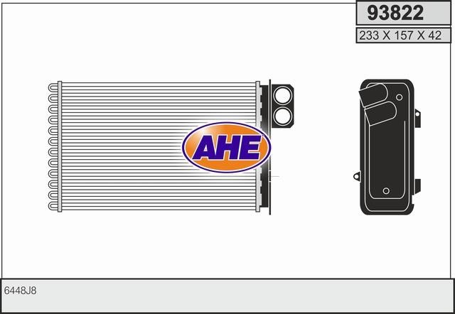 AHE 93822 Радіатор опалювача салону 93822: Приваблива ціна - Купити в Україні на EXIST.UA!