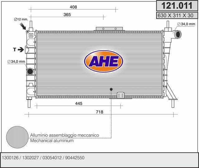 AHE 121.011 Радіатор охолодження двигуна 121011: Купити в Україні - Добра ціна на EXIST.UA!
