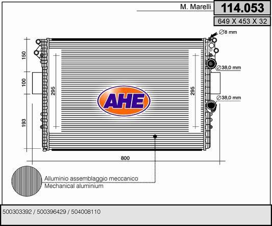 AHE 114.053 Радіатор охолодження двигуна 114053: Купити в Україні - Добра ціна на EXIST.UA!