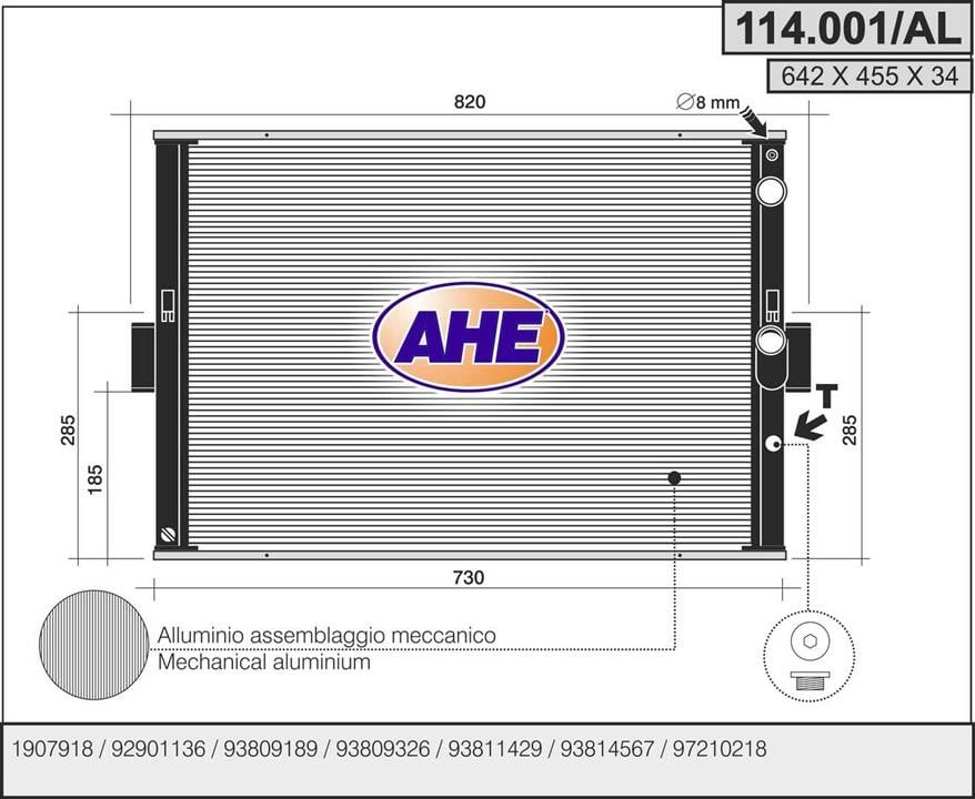 AHE 114.001AL Радіатор охолодження двигуна 114001AL: Купити в Україні - Добра ціна на EXIST.UA!