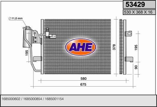 AHE 53429 Радіатор кондиціонера (Конденсатор) 53429: Купити в Україні - Добра ціна на EXIST.UA!