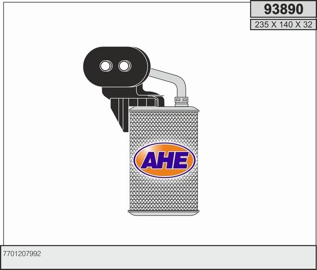 AHE 93890 Радіатор опалювача салону 93890: Купити в Україні - Добра ціна на EXIST.UA!