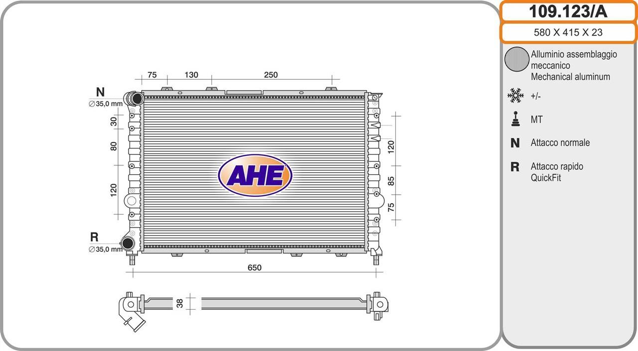 AHE 109.123/A Радіатор охолодження двигуна 109123A: Купити в Україні - Добра ціна на EXIST.UA!