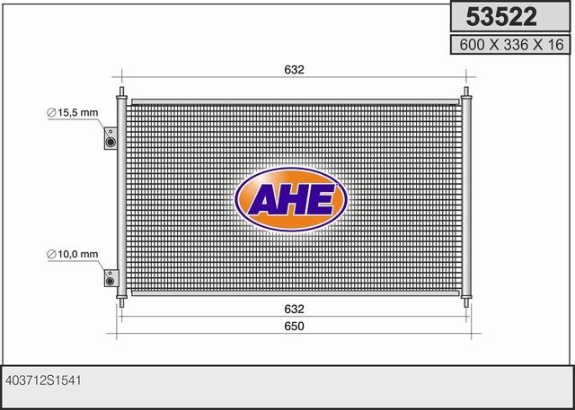 AHE 53522 Радіатор кондиціонера (Конденсатор) 53522: Купити в Україні - Добра ціна на EXIST.UA!