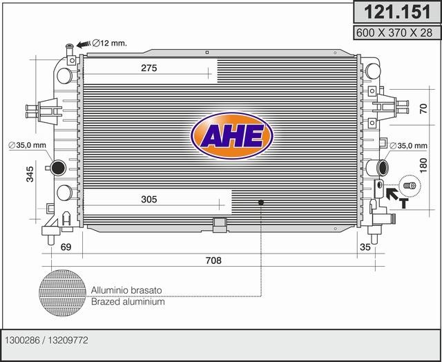 AHE 121.151 Радіатор охолодження двигуна 121151: Купити в Україні - Добра ціна на EXIST.UA!