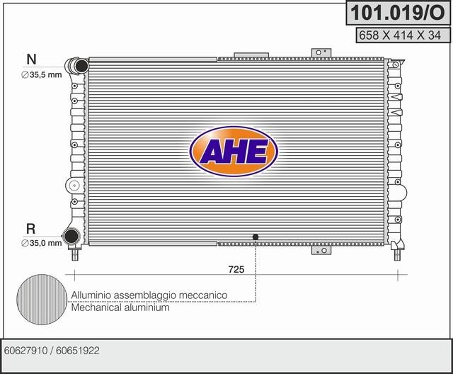 AHE 101.019/O Радіатор охолодження двигуна 101019O: Купити в Україні - Добра ціна на EXIST.UA!