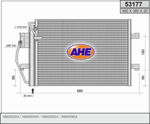 AHE 53177 Радіатор кондиціонера (Конденсатор) 53177: Купити в Україні - Добра ціна на EXIST.UA!