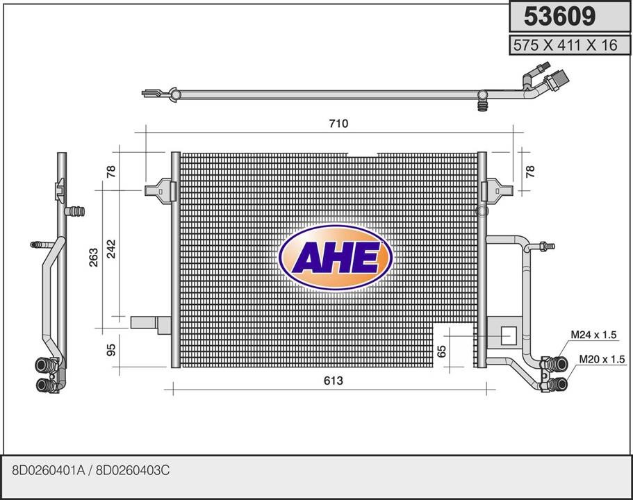 AHE 53609 Радіатор кондиціонера (Конденсатор) 53609: Купити в Україні - Добра ціна на EXIST.UA!