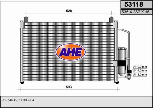AHE 53118 Радіатор кондиціонера (Конденсатор) 53118: Купити в Україні - Добра ціна на EXIST.UA!