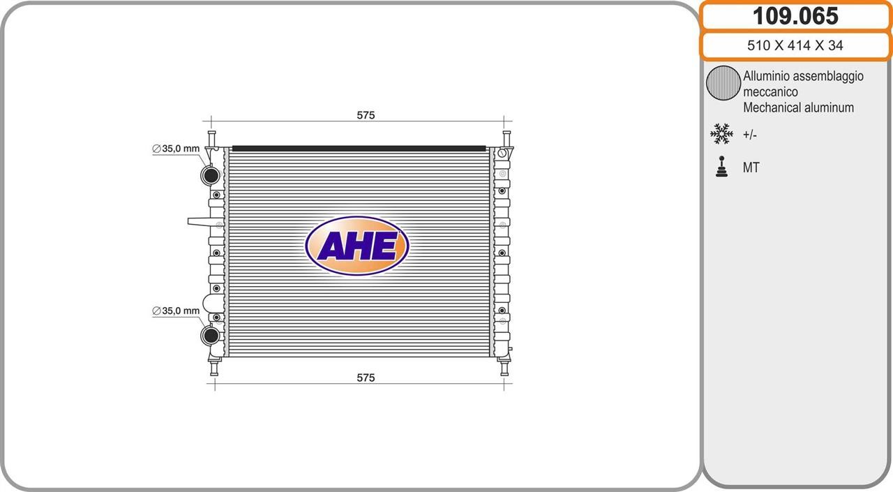 AHE 109.065 Радіатор охолодження двигуна 109065: Купити в Україні - Добра ціна на EXIST.UA!