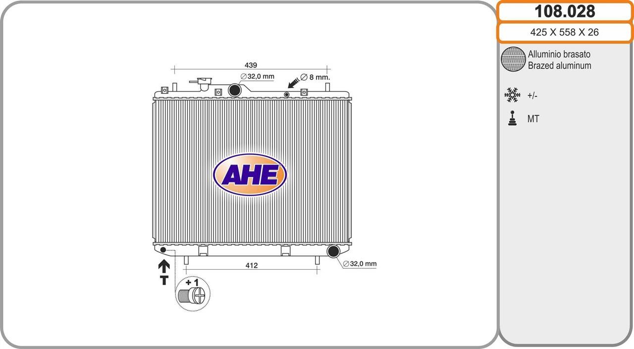 AHE 108.028 Радіатор охолодження двигуна 108028: Купити в Україні - Добра ціна на EXIST.UA!