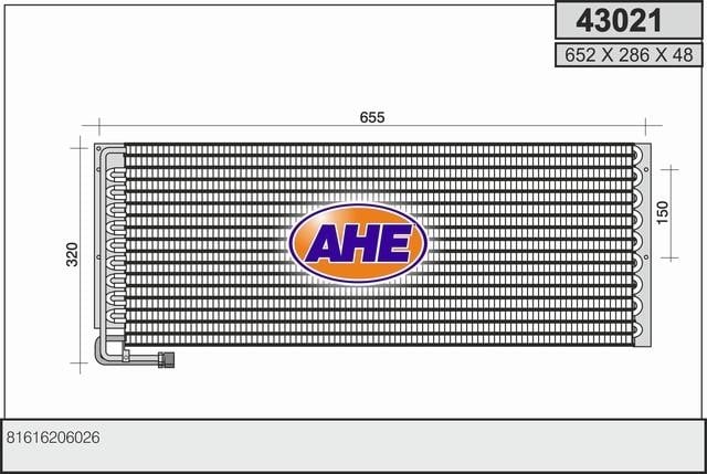AHE 43021 Радіатор кондиціонера (Конденсатор) 43021: Купити в Україні - Добра ціна на EXIST.UA!