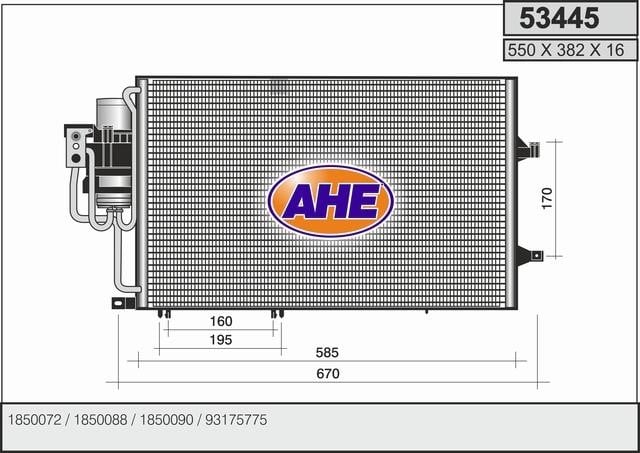 AHE 53445 Радіатор кондиціонера (Конденсатор) 53445: Купити в Україні - Добра ціна на EXIST.UA!