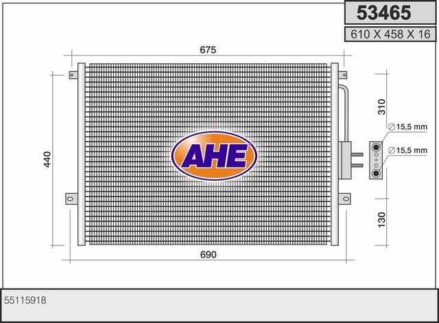 AHE 53465 Радіатор кондиціонера (Конденсатор) 53465: Купити в Україні - Добра ціна на EXIST.UA!