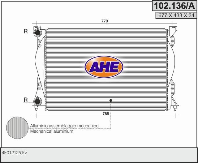 AHE 102.136/A Радіатор охолодження двигуна 102136A: Купити в Україні - Добра ціна на EXIST.UA!