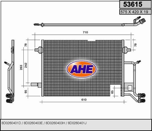 AHE 53615 Радіатор кондиціонера (Конденсатор) 53615: Купити в Україні - Добра ціна на EXIST.UA!