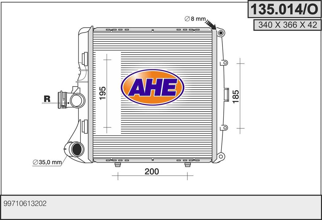 AHE 135.014/O Радіатор охолодження двигуна 135014O: Купити в Україні - Добра ціна на EXIST.UA!
