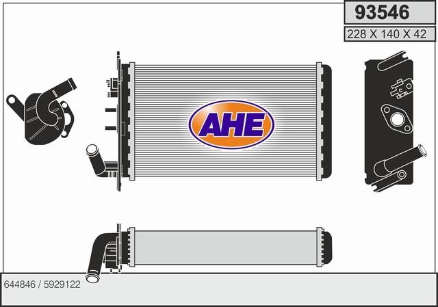 AHE 93546 Радіатор опалювача салону 93546: Купити в Україні - Добра ціна на EXIST.UA!