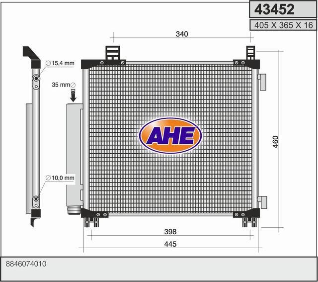 AHE 43452 Радіатор кондиціонера (Конденсатор) 43452: Купити в Україні - Добра ціна на EXIST.UA!