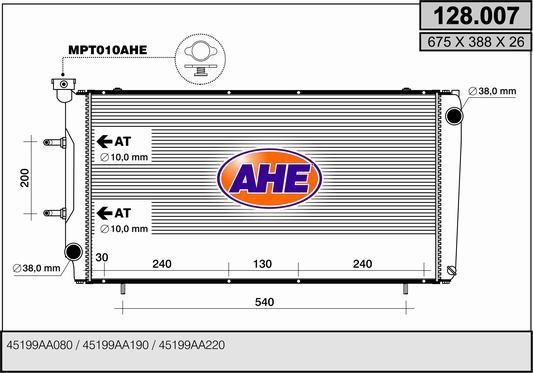 AHE 128.007 Радіатор охолодження двигуна 128007: Купити в Україні - Добра ціна на EXIST.UA!