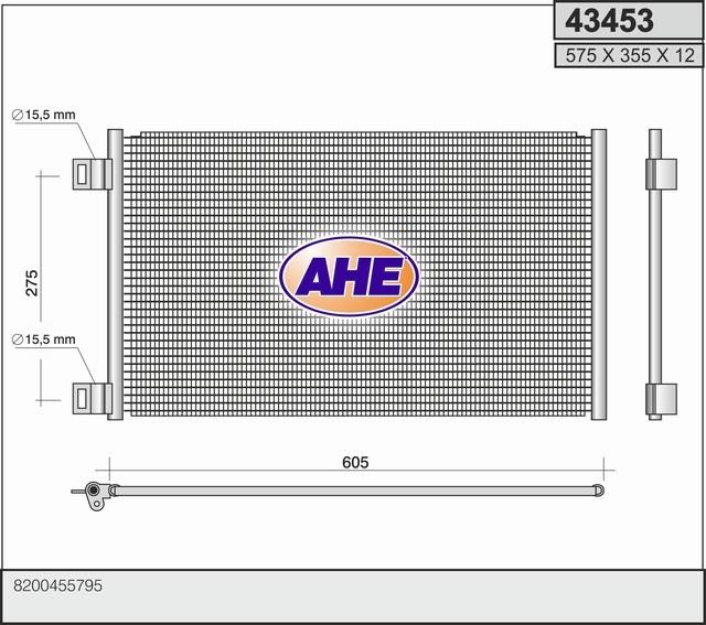 AHE 43453 Радіатор кондиціонера (Конденсатор) 43453: Купити в Україні - Добра ціна на EXIST.UA!