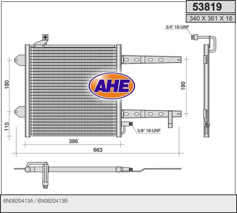 AHE 53819 Радіатор кондиціонера (Конденсатор) 53819: Купити в Україні - Добра ціна на EXIST.UA!