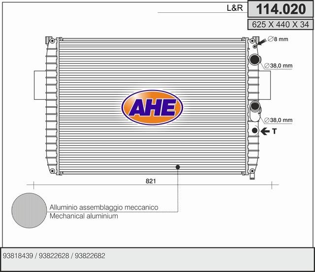 AHE 114.020 Радіатор охолодження двигуна 114020: Купити в Україні - Добра ціна на EXIST.UA!
