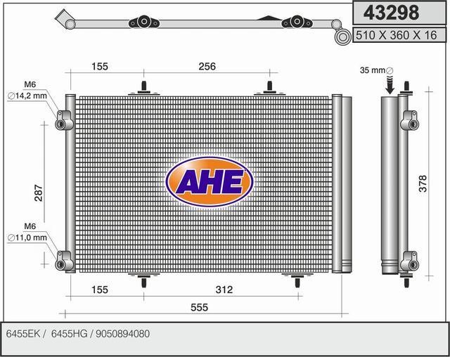 AHE 43298 Радіатор кондиціонера (Конденсатор) 43298: Купити в Україні - Добра ціна на EXIST.UA!