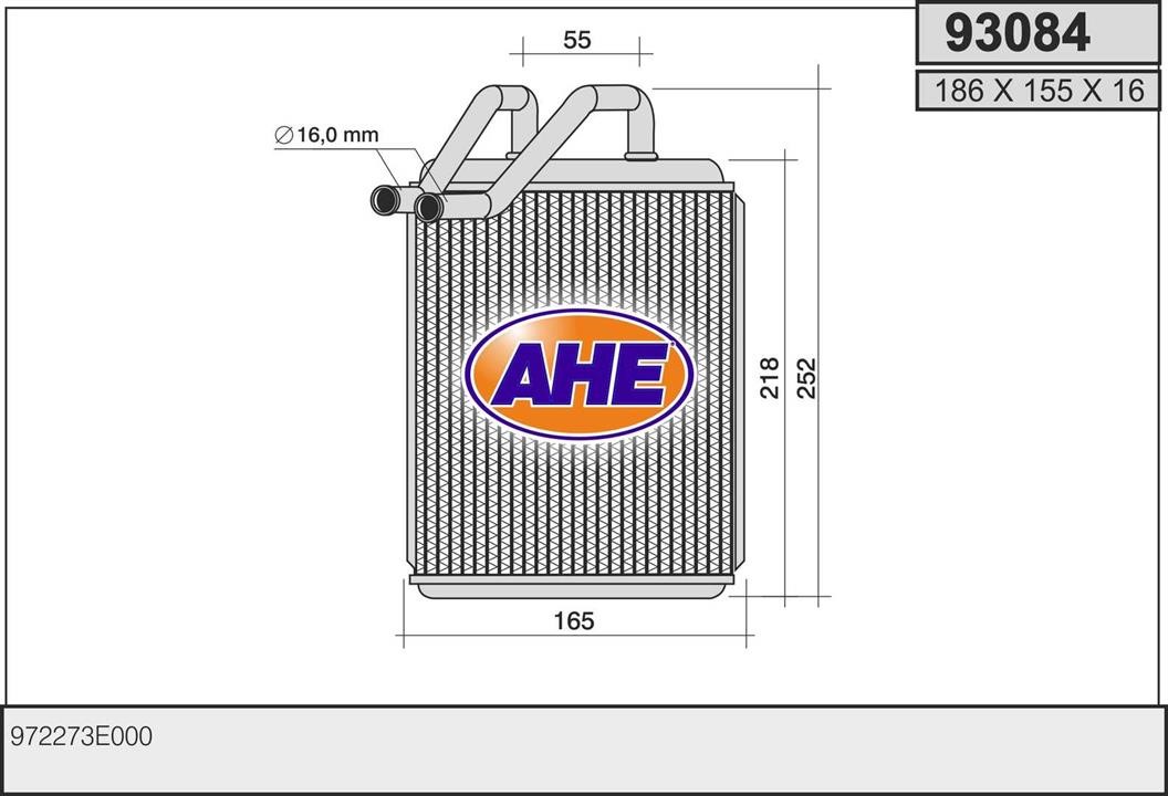 AHE 93084 Радіатор опалювача салону 93084: Приваблива ціна - Купити в Україні на EXIST.UA!