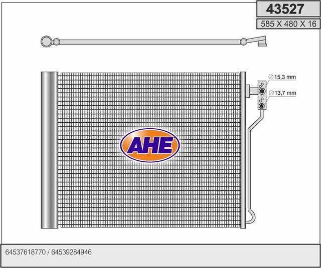 AHE 43527 Радіатор кондиціонера (Конденсатор) 43527: Приваблива ціна - Купити в Україні на EXIST.UA!