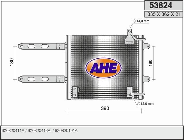 AHE 53824 Радіатор кондиціонера (Конденсатор) 53824: Купити в Україні - Добра ціна на EXIST.UA!