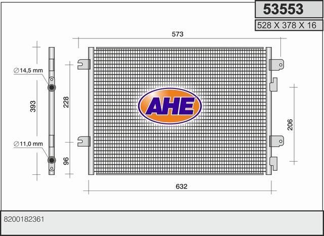 AHE 53553 Радіатор кондиціонера (Конденсатор) 53553: Купити в Україні - Добра ціна на EXIST.UA!