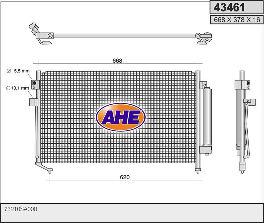 AHE 43461 Радіатор кондиціонера (Конденсатор) 43461: Купити в Україні - Добра ціна на EXIST.UA!