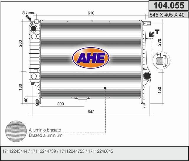 AHE 104.055 Радіатор охолодження двигуна 104055: Купити в Україні - Добра ціна на EXIST.UA!