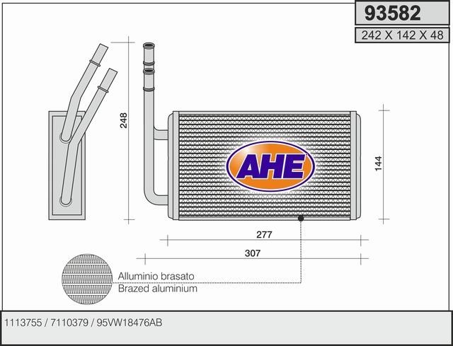 AHE 93582 Радіатор опалювача салону 93582: Купити в Україні - Добра ціна на EXIST.UA!