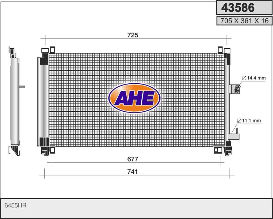 AHE 43586 Радіатор кондиціонера (Конденсатор) 43586: Купити в Україні - Добра ціна на EXIST.UA!
