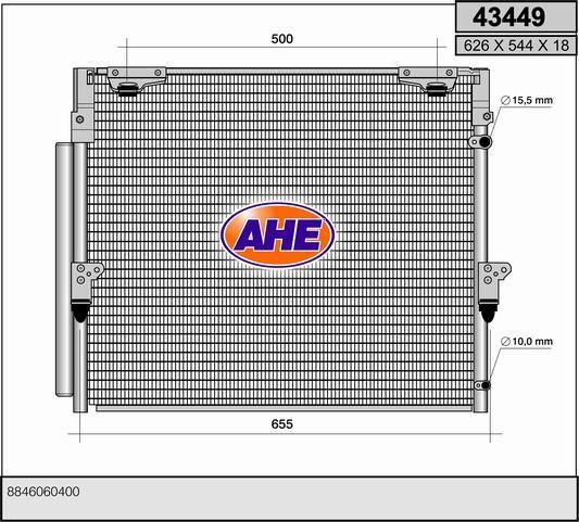 AHE 43449 Радіатор кондиціонера (Конденсатор) 43449: Купити в Україні - Добра ціна на EXIST.UA!