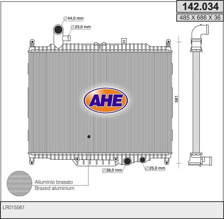 AHE 142034 Радіатор охолодження двигуна 142034: Купити в Україні - Добра ціна на EXIST.UA!