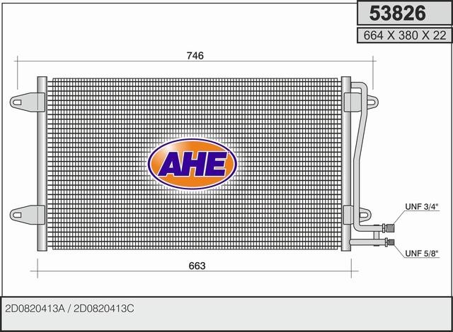 AHE 53826 Радіатор кондиціонера (Конденсатор) 53826: Купити в Україні - Добра ціна на EXIST.UA!