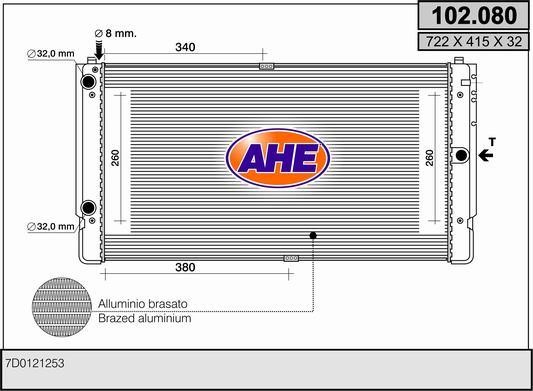 AHE 102.080 Радіатор охолодження двигуна 102080: Купити в Україні - Добра ціна на EXIST.UA!