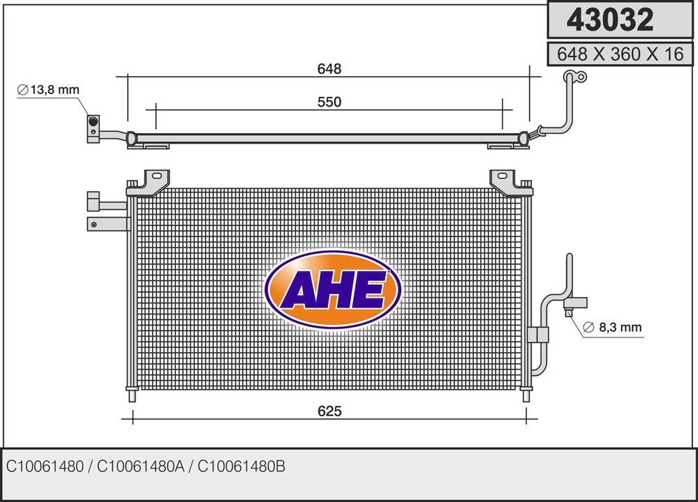 AHE 43032 Радіатор кондиціонера (Конденсатор) 43032: Купити в Україні - Добра ціна на EXIST.UA!