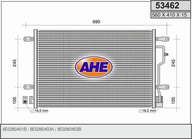 AHE 53462 Радіатор кондиціонера (Конденсатор) 53462: Купити в Україні - Добра ціна на EXIST.UA!