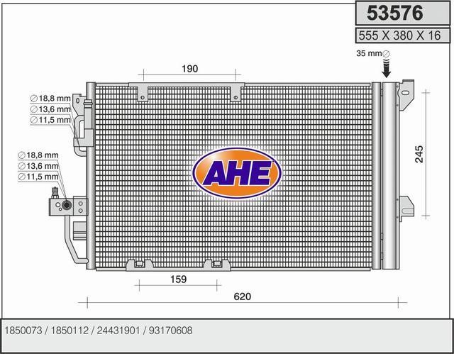 AHE 53576 Радіатор кондиціонера (Конденсатор) 53576: Купити в Україні - Добра ціна на EXIST.UA!