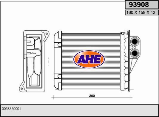 AHE 93908 Радіатор опалювача салону 93908: Купити в Україні - Добра ціна на EXIST.UA!